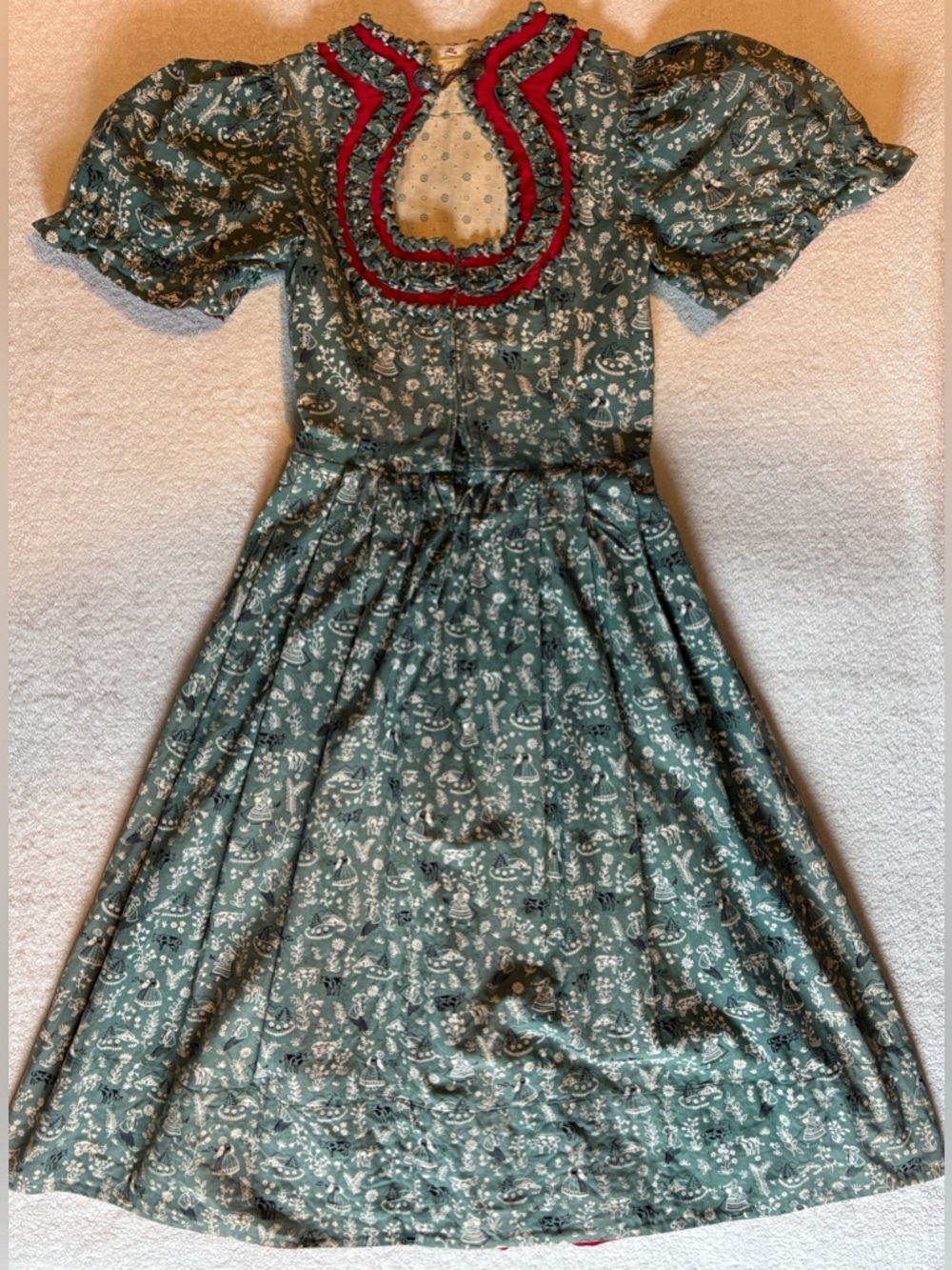 Vintage Bergland Trachter Drindl Dress, Alpine Oktoberfest, Approx Sz Medium